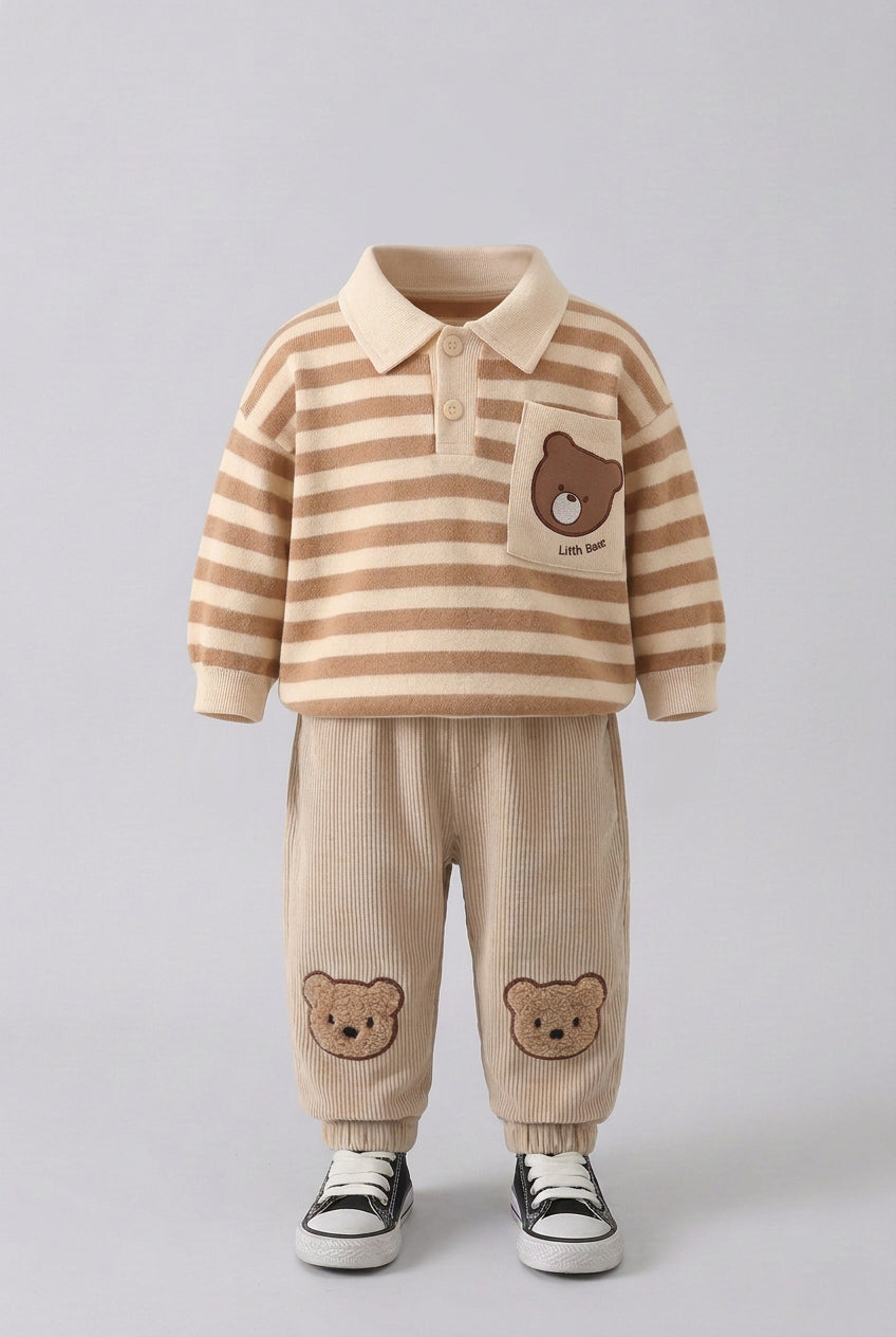 Ensemble deux pièces pour garçon avec motif ours