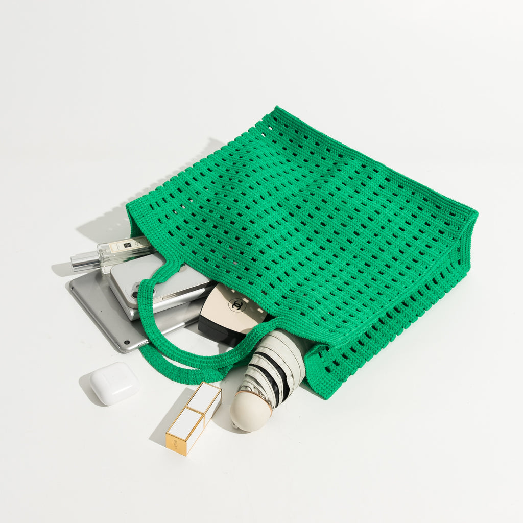 Sac tissé neuf, motif gaufré ajouré, fait main, couleur bonbon, grande capacité, sac à main polyvalent pour femme
