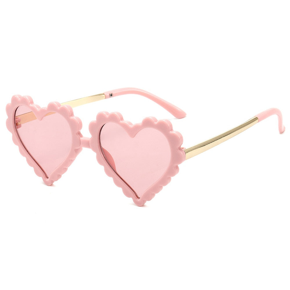Lunettes de soleil  pour enfants avec des fleurs en forme de cœur et de fleur, protection UV400