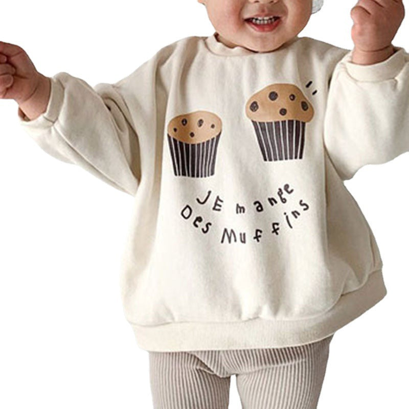 Sweat à capuche décontracté en polaire avec motif