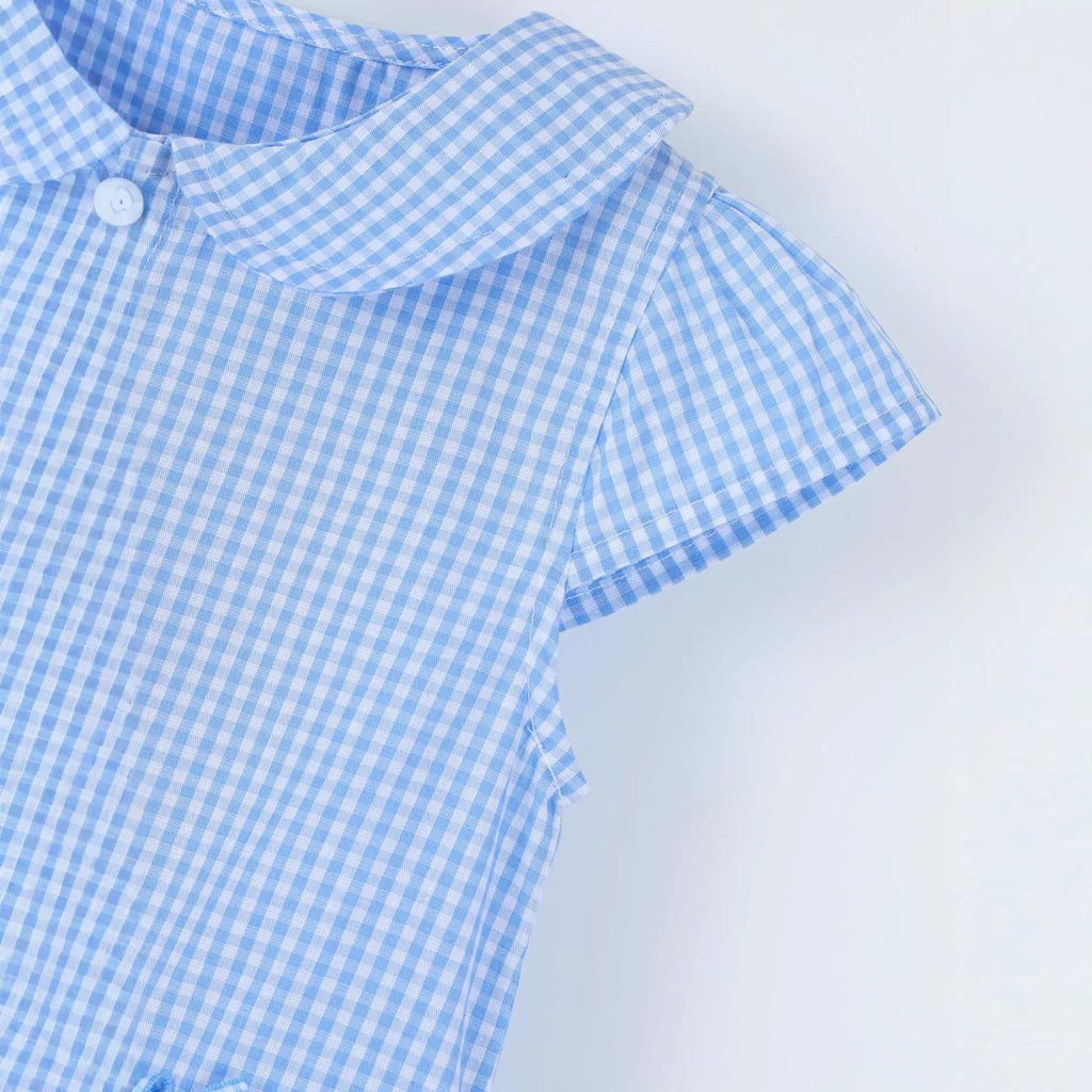 robe en coton tissé à manches courtes pour enfants