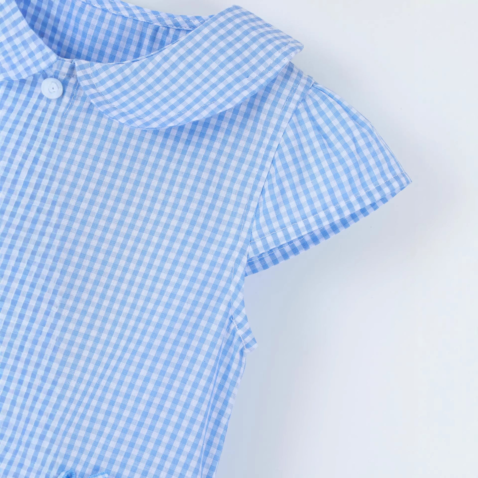 robe en coton tissé à manches courtes pour enfants