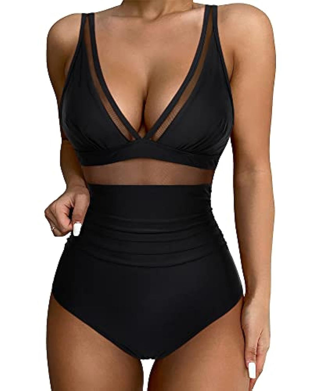 Maillot de bain une pièce taille haute , moulant et sexy, décolleté ajouré