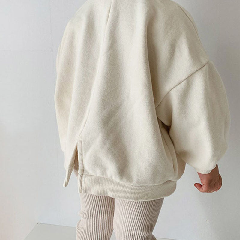 Sweat à capuche décontracté en polaire avec motif