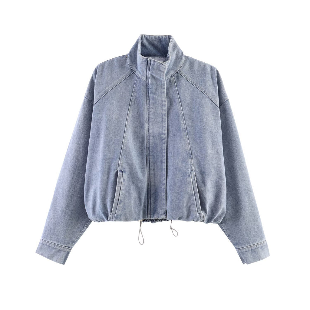 Blouson en jean à col montant
