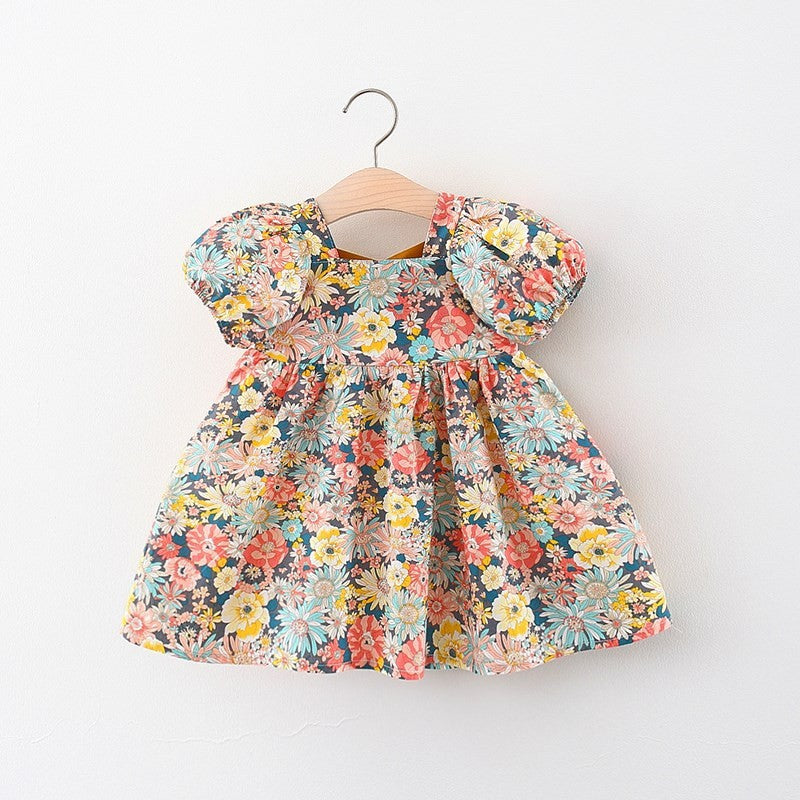 Robe de princesse  pour enfants, robe d'été sans manches à ruban