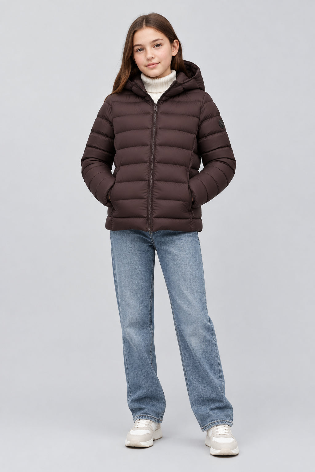 Veste courte à manches longues et capuche