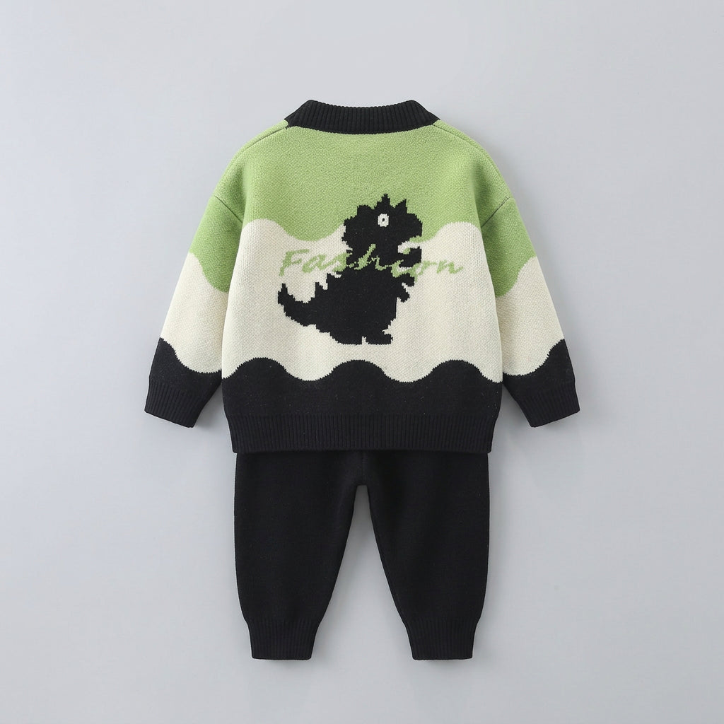 Gilet en maille à motif dinosaures