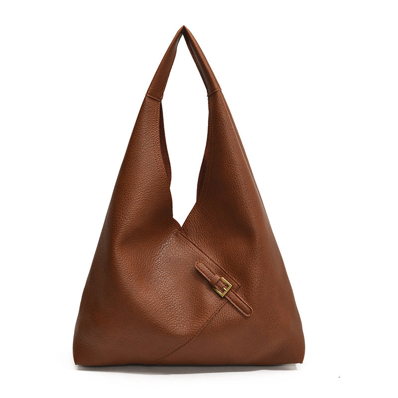 Sac porté épaule en cuir souple uni