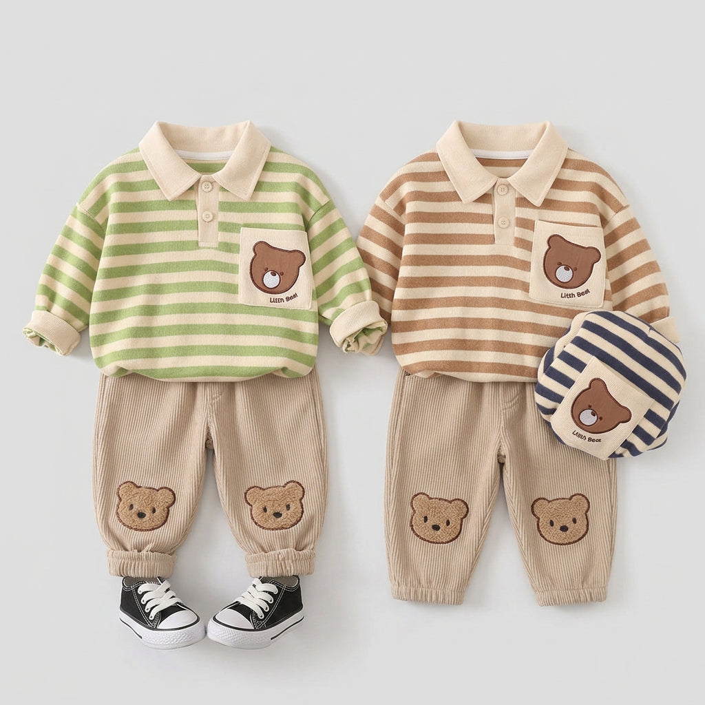 Ensemble deux pièces pour garçon avec motif ours