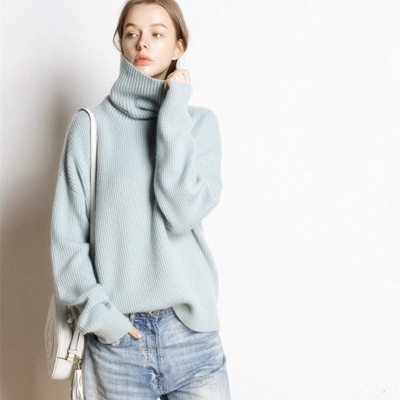 Pull en maille  à col montant