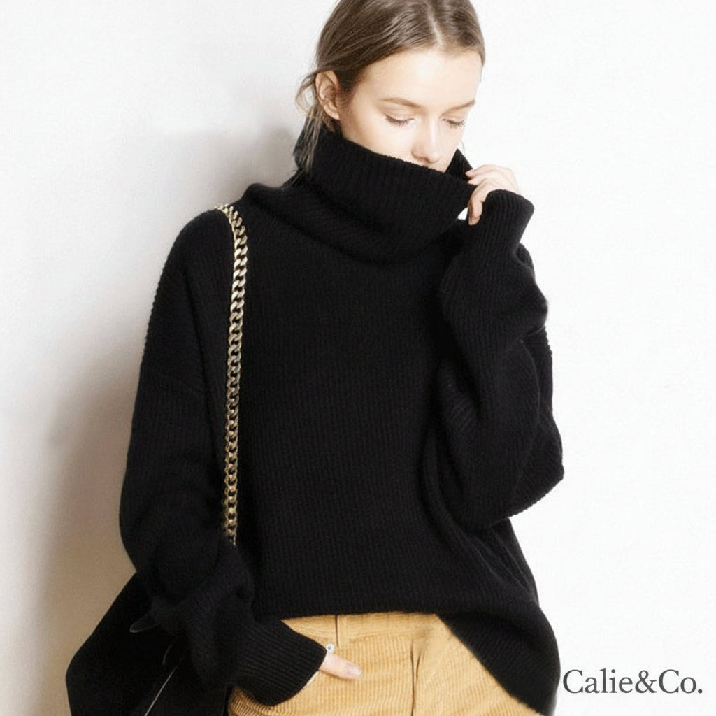 Pull en maille  à col montant