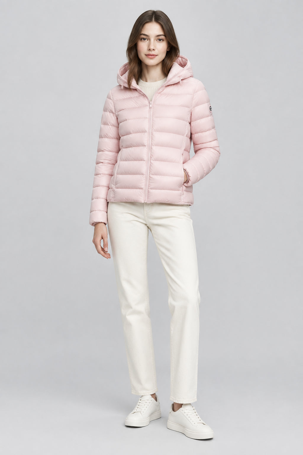 Veste courte à manches longues et capuche