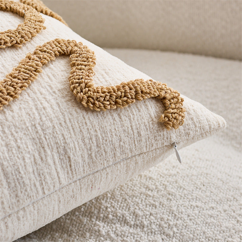 Housse de coussin brodée