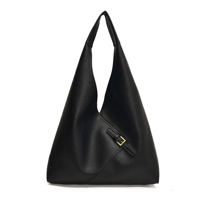 Sac porté épaule en cuir souple uni