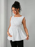 Haut de maternité bustier à pois chics et style doux