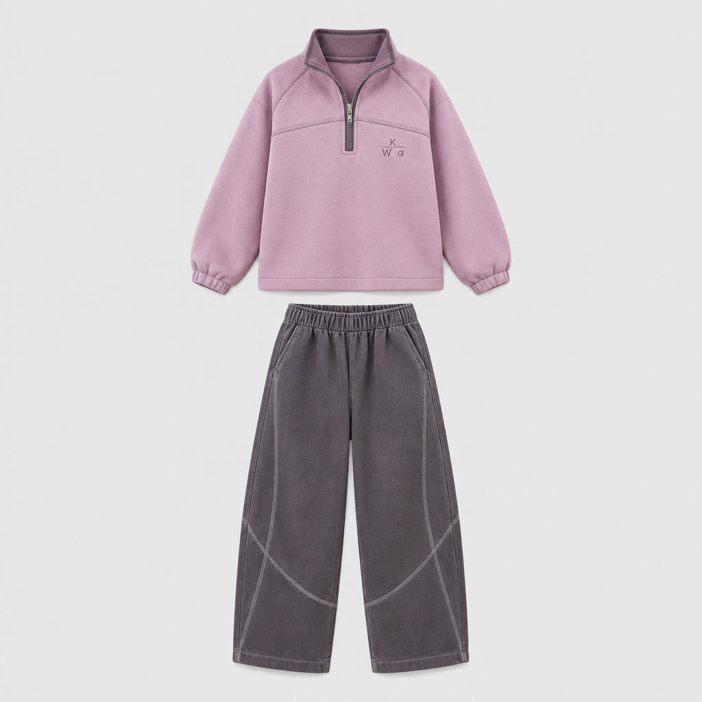 Ensemble deux pièces décontracté et ample : sweat à capuche et pantalon
