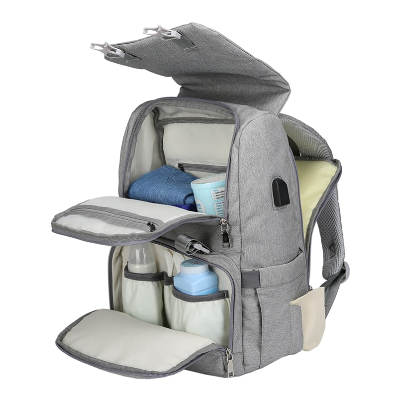Sac à langer avec port USB, grand sac à langer pour bébé, sac à dos de voyage pour maman, sac d'allaitement