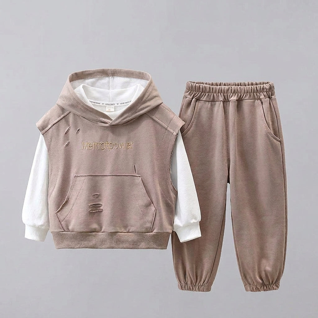 Ensemble trois pièces Tenue style cargo avec sweat à capuche