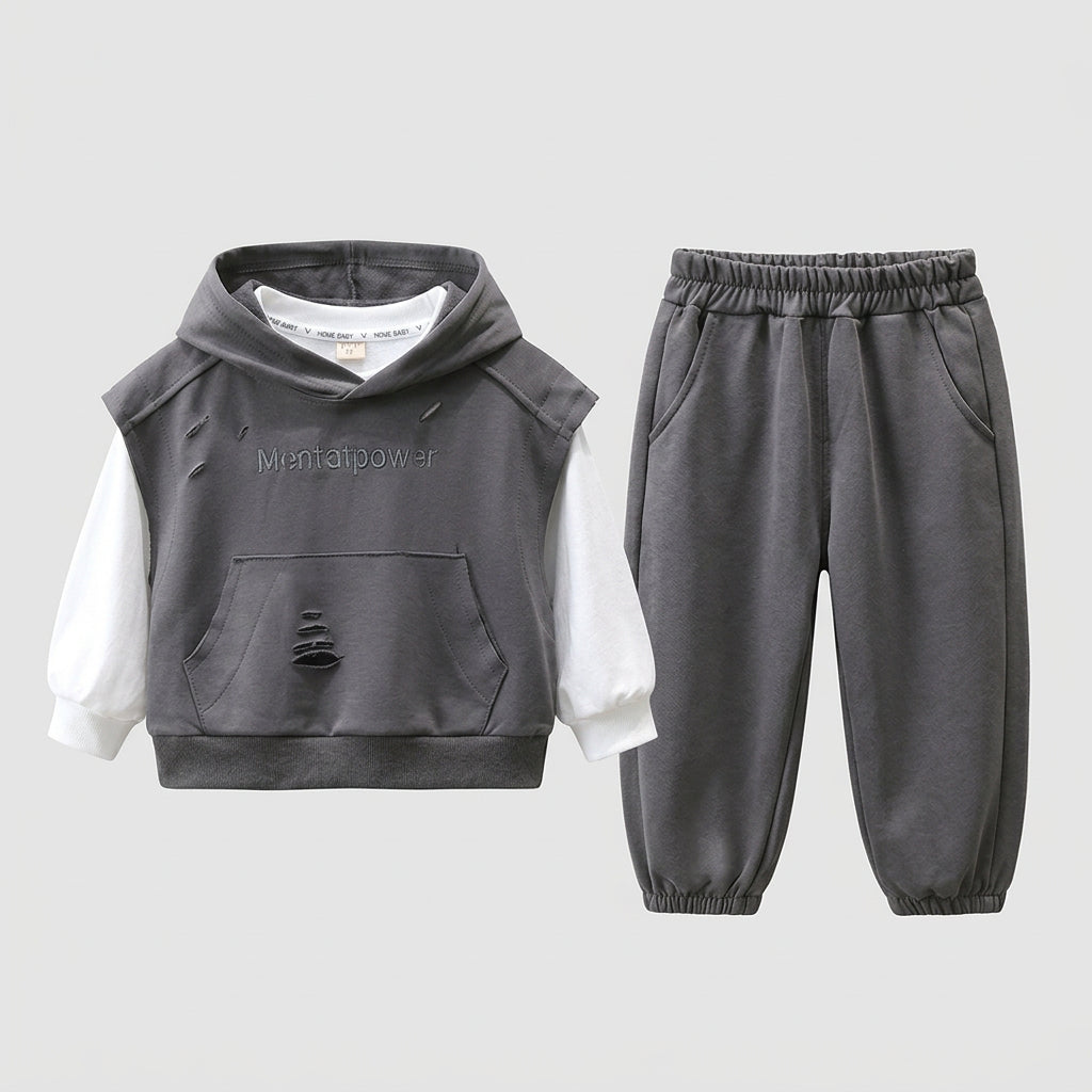Ensemble trois pièces Tenue style cargo avec sweat à capuche