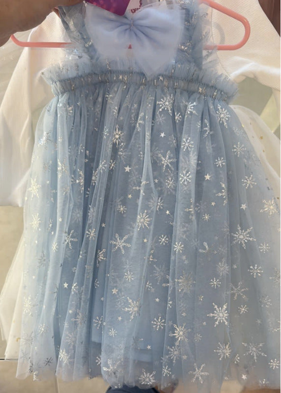 Robe d'été à bretelles pour filles, style nouveau, brodée, en tulle doux