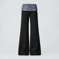 Pantalon de jogging évasé taille basse avec détails boutonnés et bas à revers