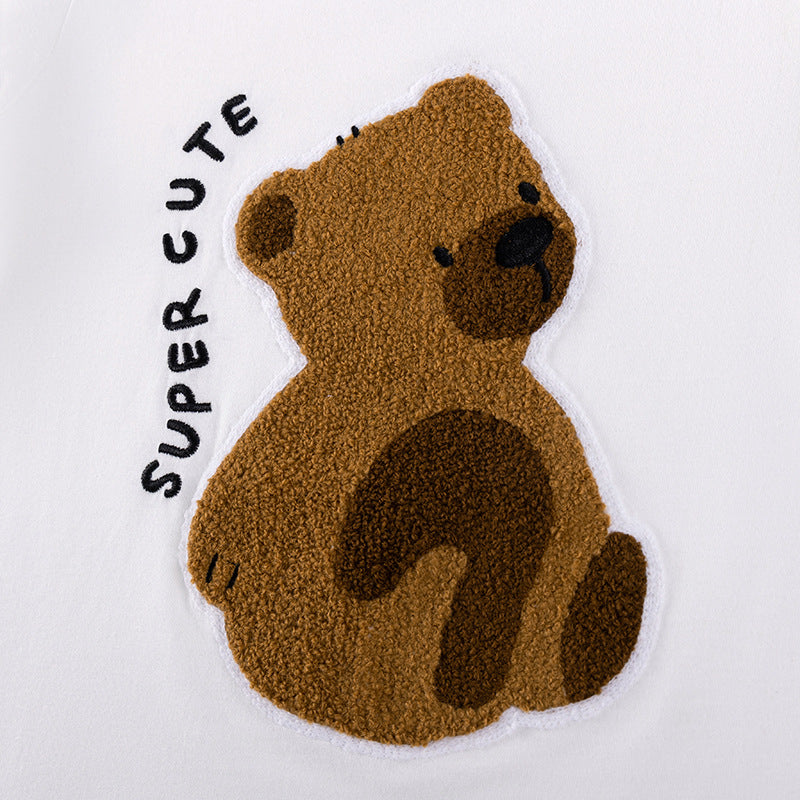 Ensemble d'été décontracté pour filles avec motif d'ours