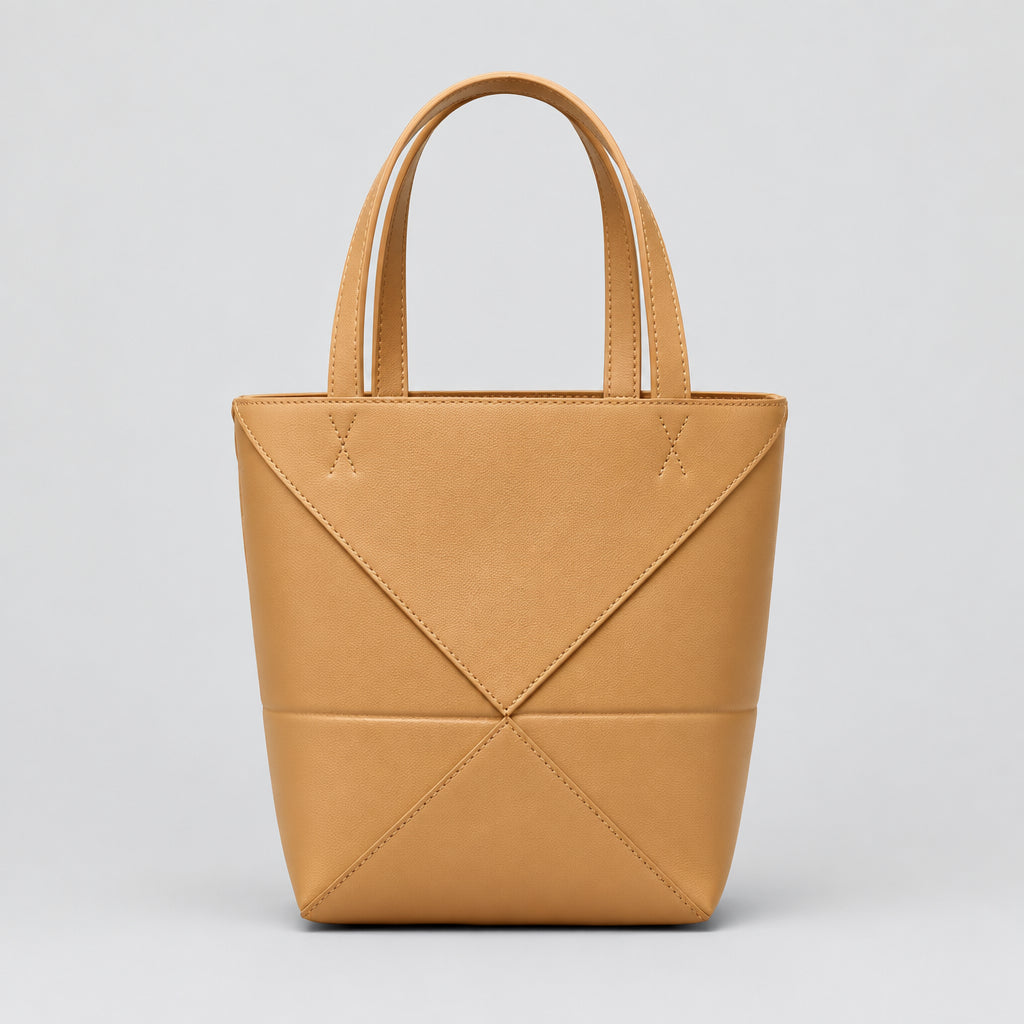 Sac-seau pliable à grande capacité, porté épaule, avec empiècements géométriques