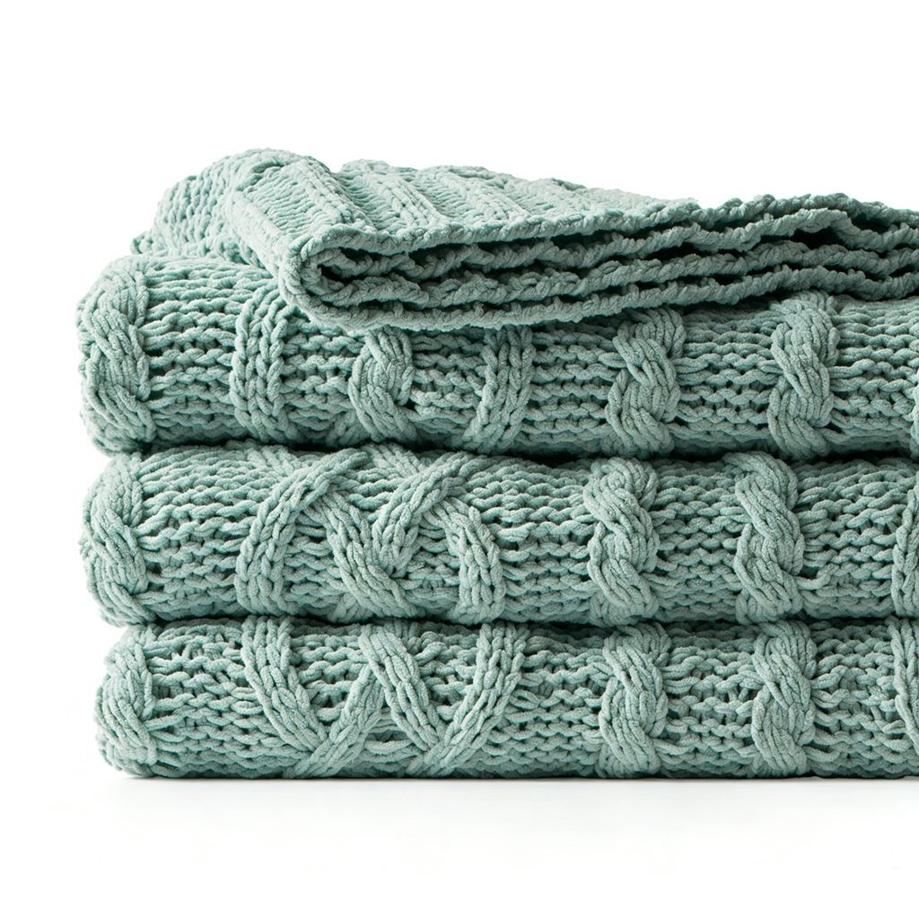 Plaid en tricot torsadé