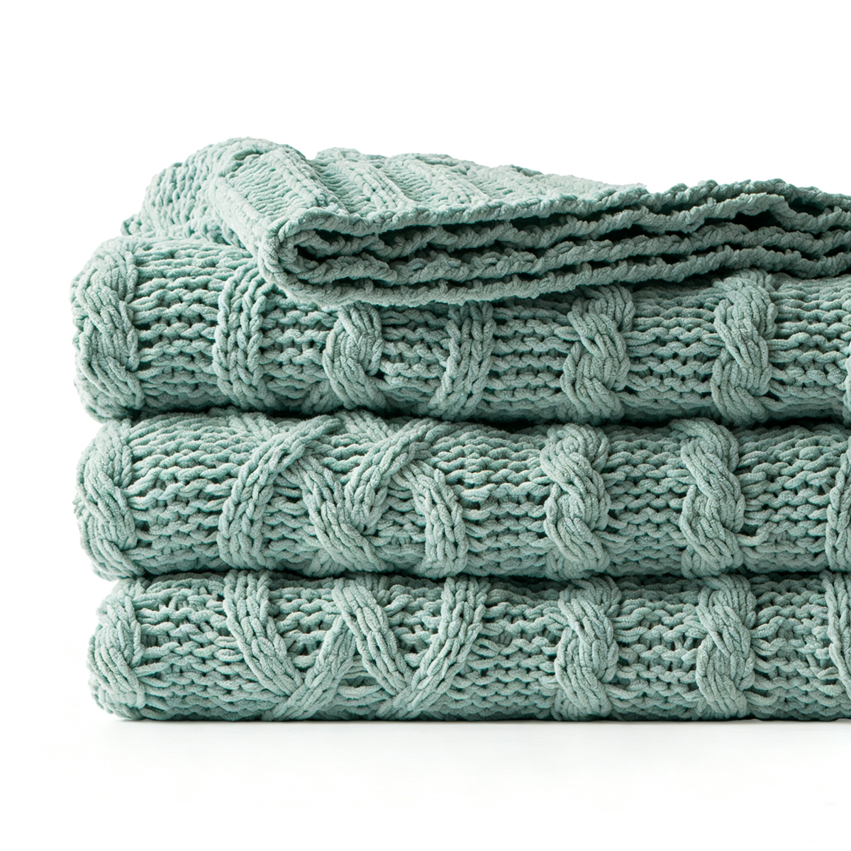 Plaid en tricot torsadé