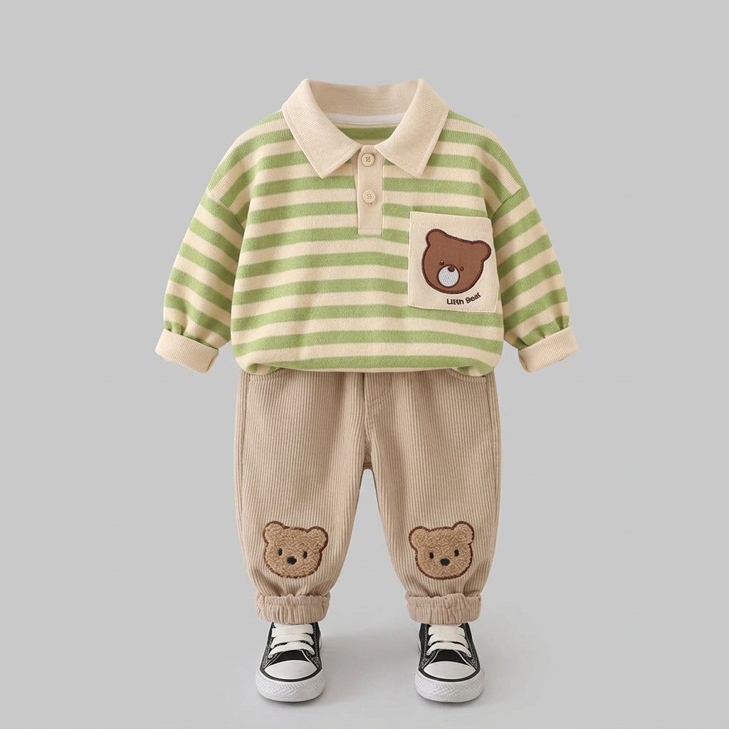Ensemble deux pièces pour garçon avec motif ours