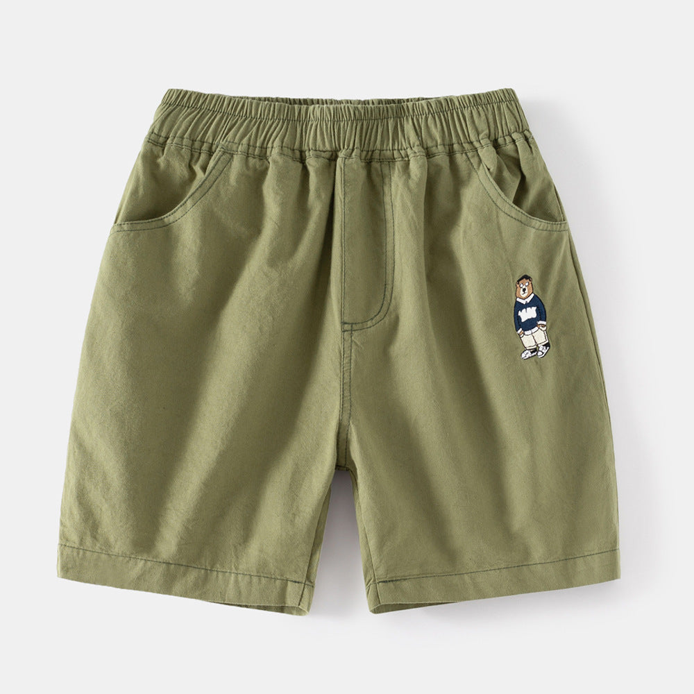 Shorts d'été avec broderie de dessin animé