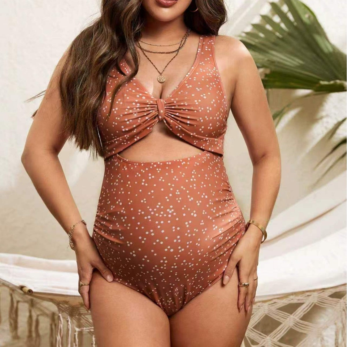 Maillot de bain une pièce à motif pois