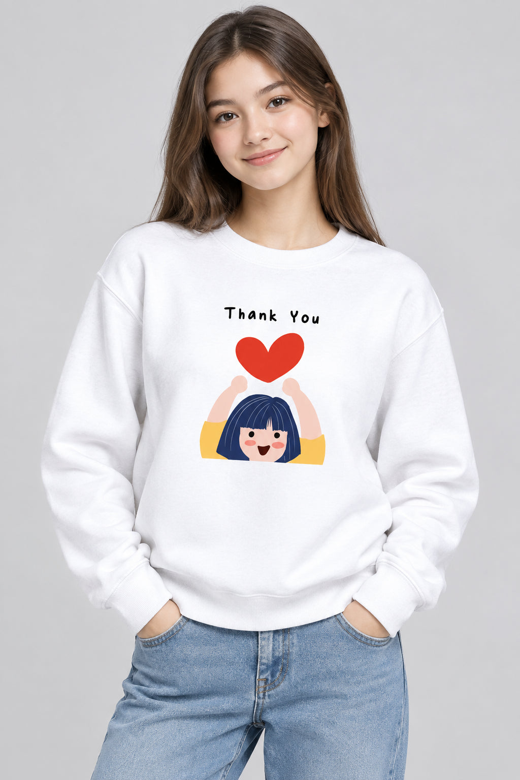 Sweat manches longues avec motif « Love »