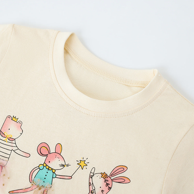 T-shirt imprimé à col rond pour enfants