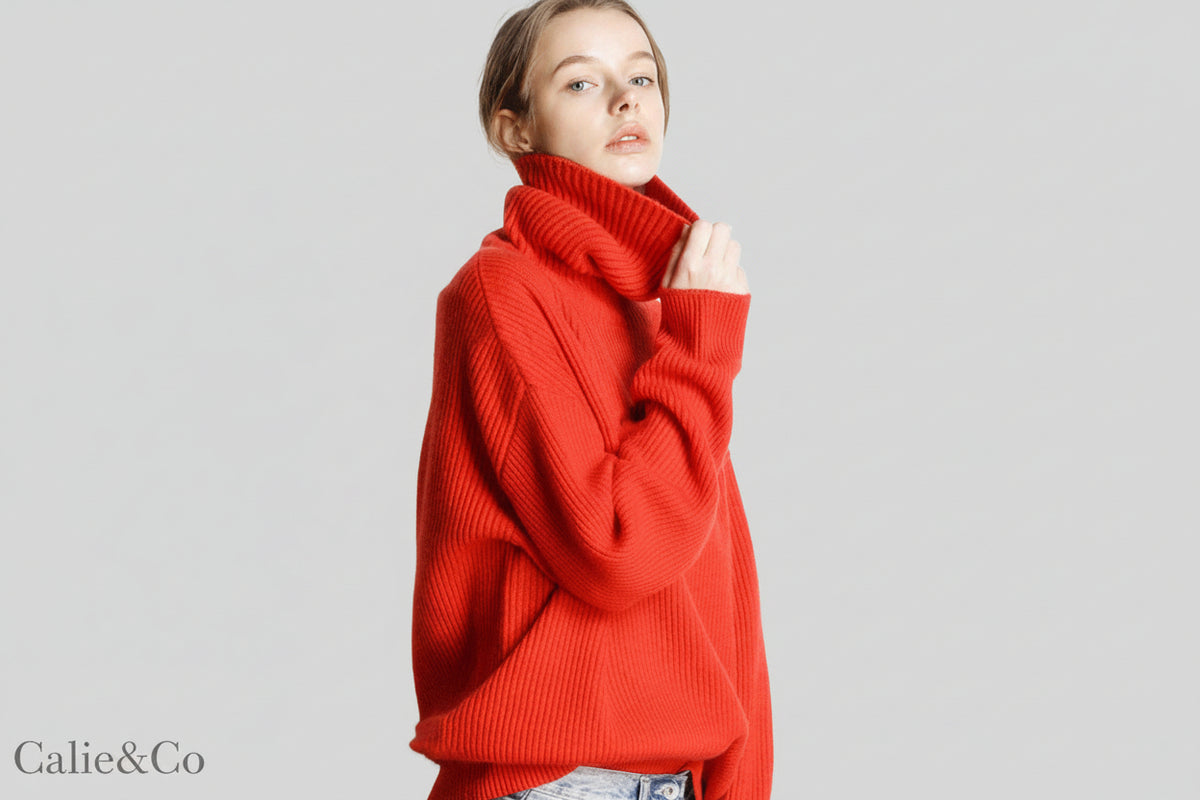 Pull en maille  à col montant