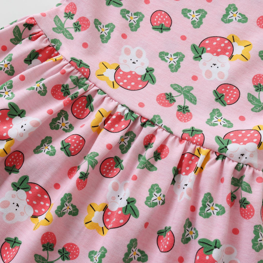 Robe imprimé à volants pour filles