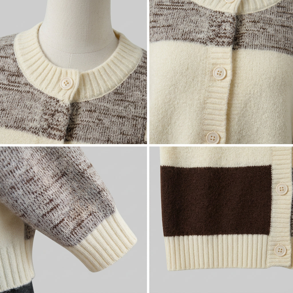 Gilet en maille à carreaux et blocs de couleur pour garçon
