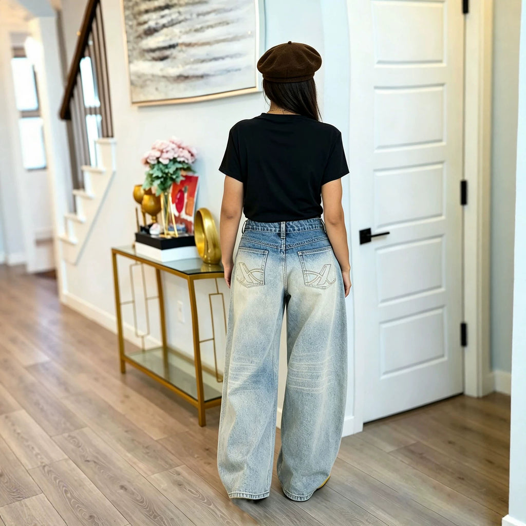 Pantalon en denim délavé