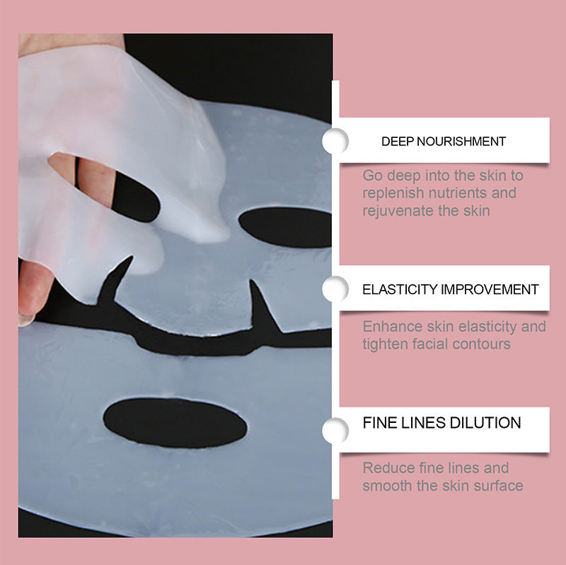 Masque en tissu Bio-Collagen Real Mask Sheet : effet collagène passant du blanc au transparent
