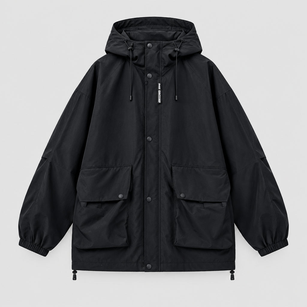Veste coupe-vent décontractée à capuche