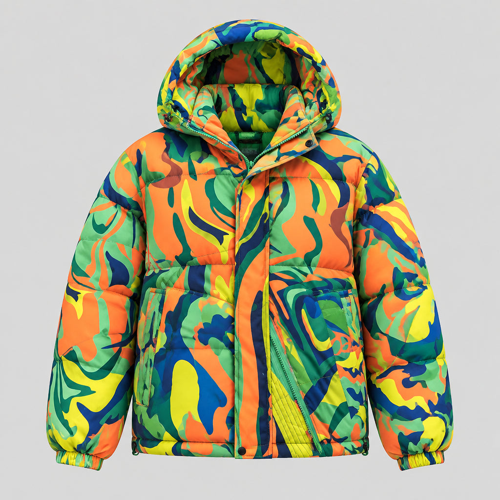 Parka d'hiver épaisse et tendance : fermeture zippée, coupe ample à la taille,  chaude et polyvalente.