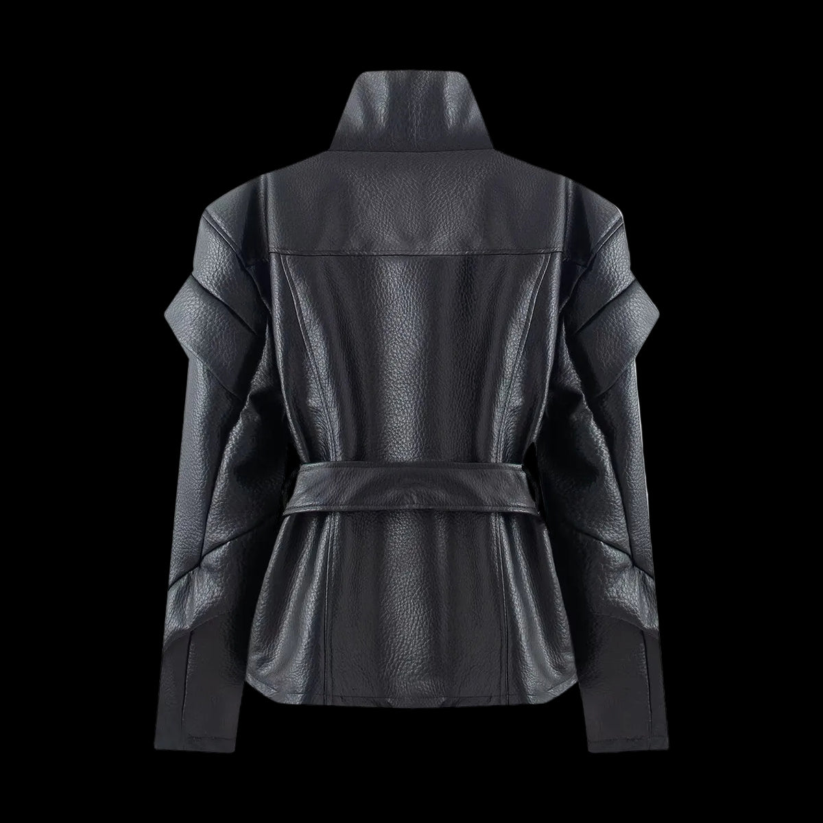 Veste à col montant, fermeture éclair latérale et taille ajustée