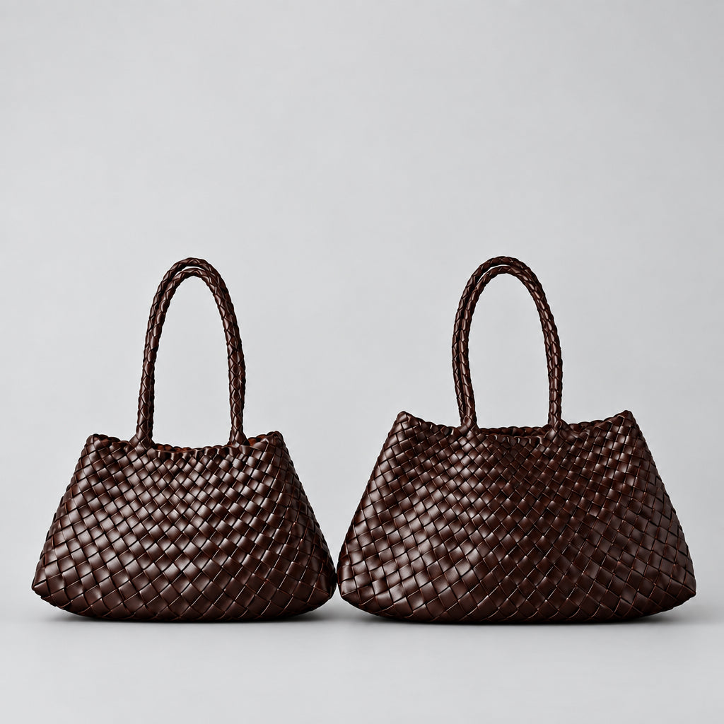 Sac tressé en cuir véritable