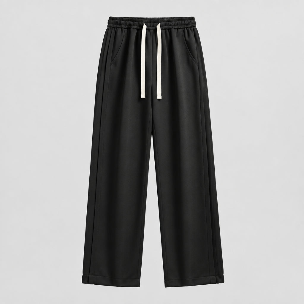 Pantalon décontracté pour homme : coupe ample, droite et large