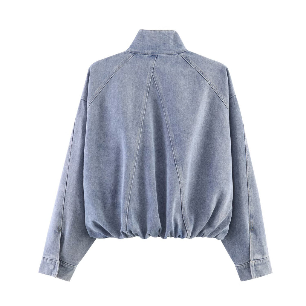 Blouson en jean à col montant
