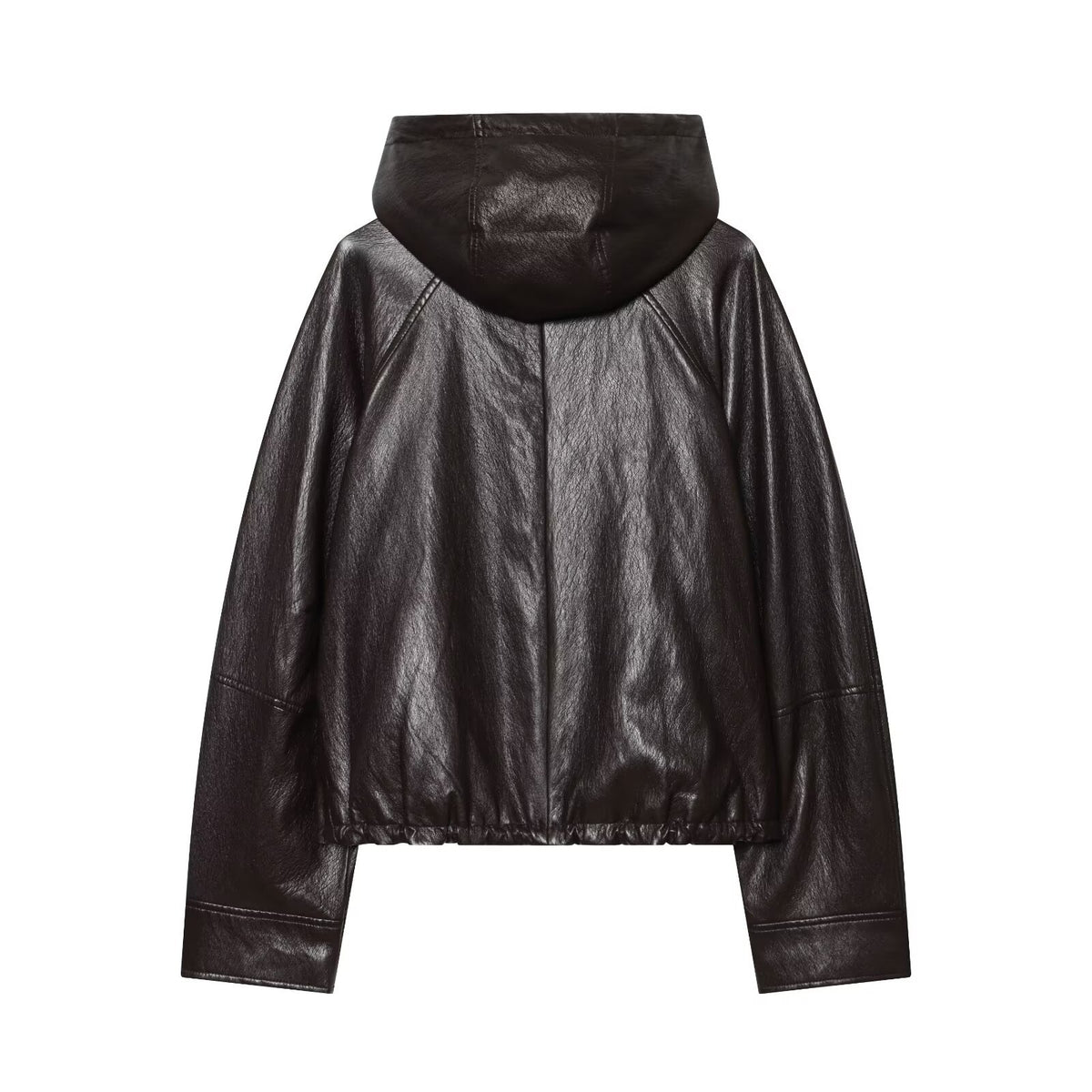 Veste à capuche effet cuir style urbain