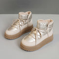 Chaussures montantes pour femme, , chaudes et doublées de polaire, avec semelle épaisse et plateforme, en coton.