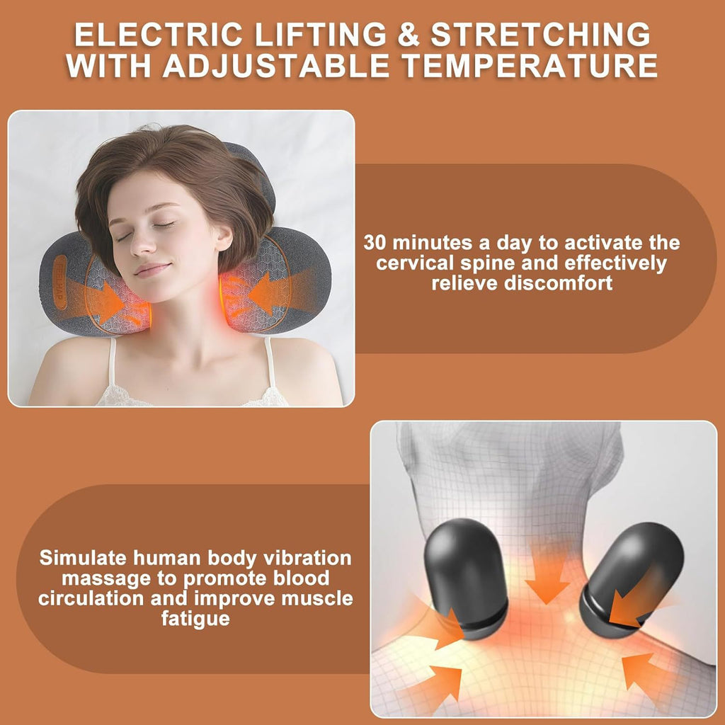 Oreiller de massage cervical électrique – masseur pour épaules et nuque – oreiller d'aide au sommeil