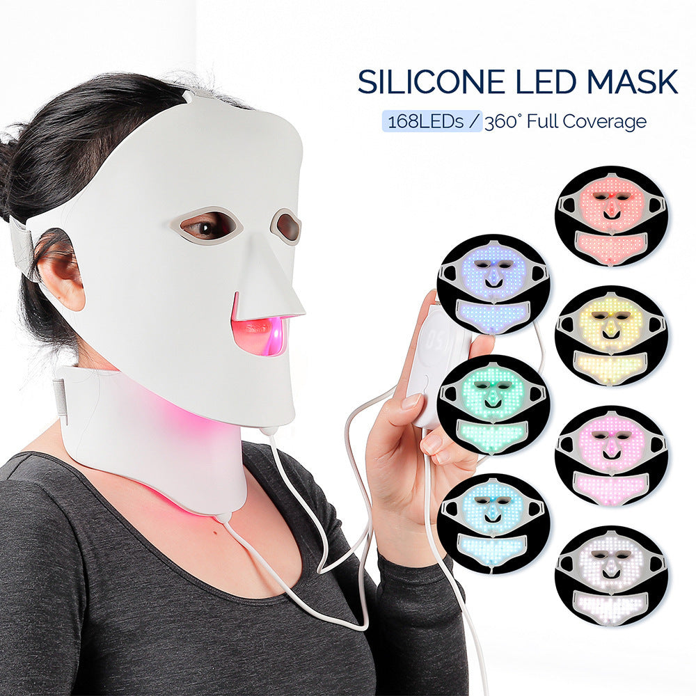 Masque de beauté en silicone pour le visage avec technologie LED photonique (lumière rouge et bleue) – Grand modèle row light spectrometer